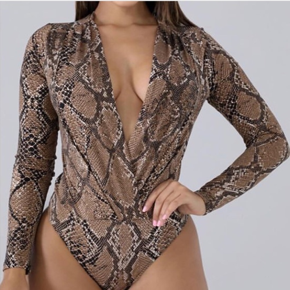 Snake print bodysuit